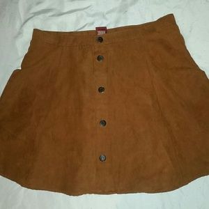 BROWN SUEDE SKIRT